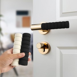 Anrbb Pack of 4 Door Handle Buffers, Door Handle Protection, Door Handle Stopper, Door Handle Protector, EVA Foam Door Handle Cover, Wall Protection, Black and White, Child Lock
