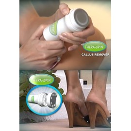 CrazyGadget® TheraSpin Pedi Rapid Portable Pedicure Device Hard Dry Rough Skin Remover Foot File