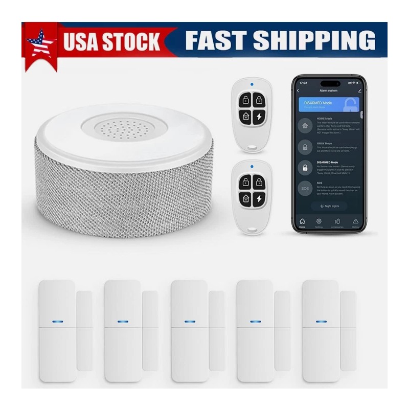 Tolviviov 8pcs WiFi Smart Door Window Alarm System DIY Wireless