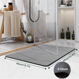 Beojonvy Super Absorbent Bath Mat, Bath Mat, Non-Slip Diatom Mud, Shower Mat, Non-Slip Quick Drying for Bathroom Floors, Kitchens 40 x 60 cm (Style 4)
