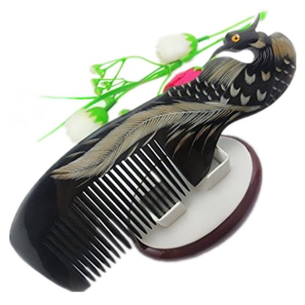 Bao Core Horn Comb Natural Horn Combs Grip Comb Hairdressing Comb for Beard Care and Hair Care