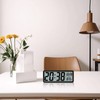 Silent Digital Wall Clock, with Large LED Temperature Display, Portable