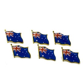 Blue and Gold Australian Flag Badge Pin Brooch Fashion Lapel Gift Aussie Pride (6 Pack)