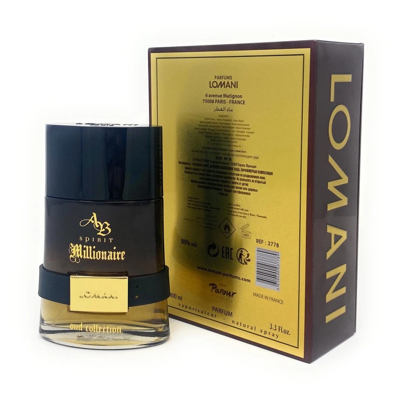 Lomani Ab Spirit Millionaire Oud 3.3Oz Men's Fragrance Bold Woody