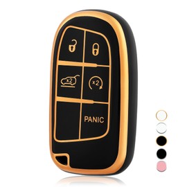 OFF WE GO Car Key Case Key Cover for Jeep Cherokee Renegade Dodge Dart Durango Charger Challenger Charger Chrysler Fiat Honda Key Cover Key Protection Case Black Gold