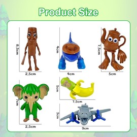 JhavexToy 6PCS T-ung T-ung Sahur Figuren,Tralalero Tralala Figuren,3D-gedrucktes Italienisches Brainrot-Spielzeug,Collectible Figure, for Collection and Decoration