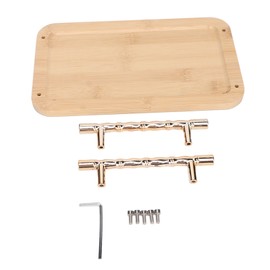 Bamboo Serving Tray with 2 Handle Eco Friendly Multipurpose Rectangular Wood Serving Tray for Kitchen