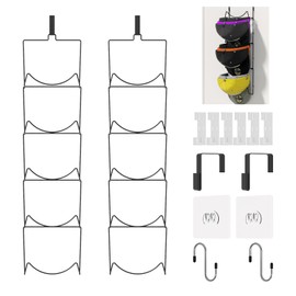LINFIDITE 10 Pack Hat Rack Hanger Holder Organizer Flexible Multi Hook Wall Mounted Over Door Baseball Cap Display Storage Rack Cap Holder, Closet HangingStorage Rack w Hanging Hook Black