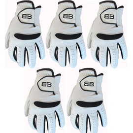 5 Cabretta Leather Golf Gloves 4 Men in 5 Sizes Back to Back Brand (Large)