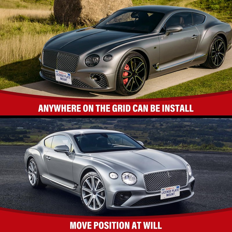 No Drill Front License Frame Compatible with Bentley Continental Bentley