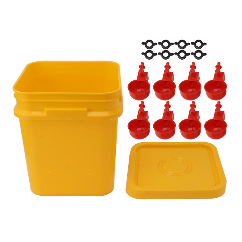 Automatic Chicken Waterer Cup with 12L Handheld Barrel Poultry Drinking
