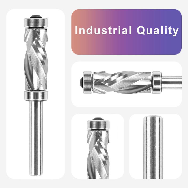 SpeTool Spiral Flush Cutter 8 mm Shaft Long Up &