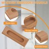 MOROBOR 4PCS Rectangular Wood Recessed Concealed Handle, Embedded Design Sliding