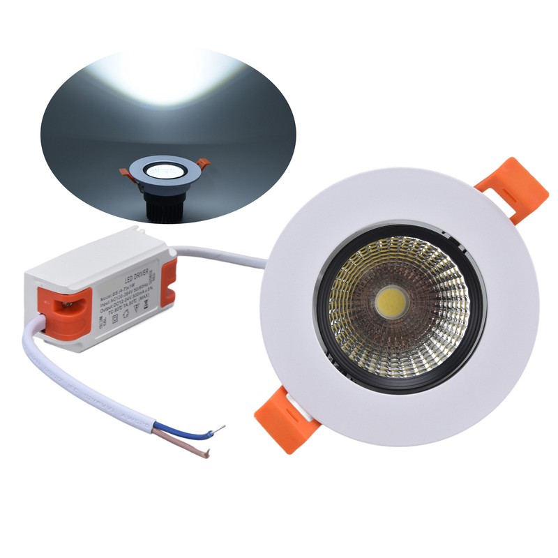 LED Downlight 7W 630lm Adjustable Dimmable Recessed COB Ceiling Light