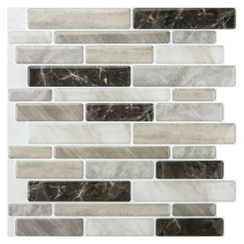 WOWSTAR 10-Sheet Peel and Stick Backsplash Tile for Kitchen, Back Splash Stick On Tiles for Kitchen Wall (Light Brown)