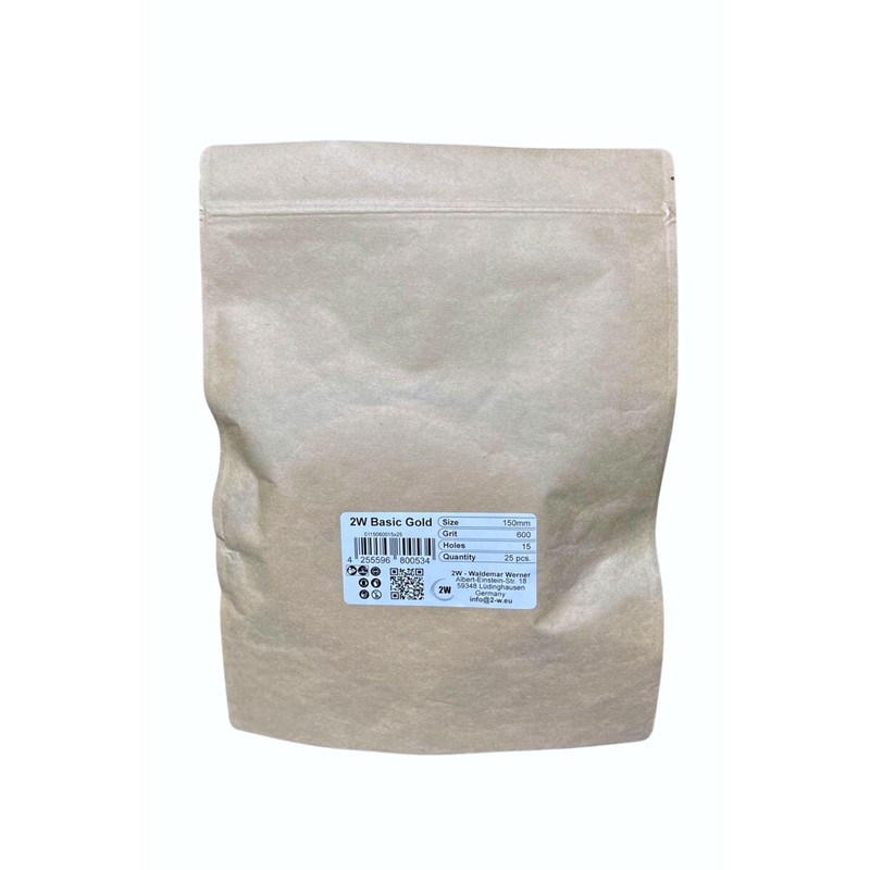 2W Basic Gold Disc Sandpaper Diameter 150 mm 15-Hole Grain