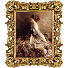 FJXMFRAME Ornate 8x10 Picture Frame Gold Victorian Picture Frames Baroque Vintage for Wall Hanging Tabletop, Antique Frames 8x10 or Matted to 5x7(8x10, Gold)