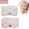 Chloven 2 Pack Microfiber Bowtie Headbands Facial Makeup Headband Cosmetic