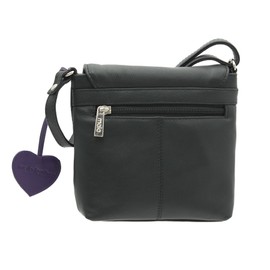 Mala Leather ANISHKA Collection Compact Leather Shoulder / Cross Body Bag 772_75 Black