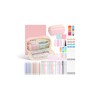 Aesthetic Stationery Supplies with Pink Pencil Case & Notebook, Pastel