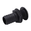 1 1/2in Through Hull Drain Straight Black with Stainless Steel