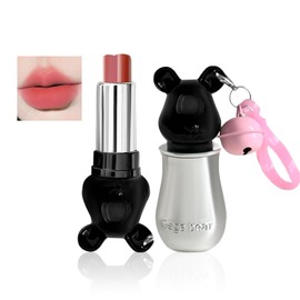 Qin Derdom Lipstick, Matte Lipstick, Smooth Texture, Cute, Long Lasting, Bear Pattern, Carabiner Included, Nail Pattern, Can be Used as a Keychain