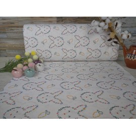 240 cm Wide Sold by the Metre from 50 cm Poplin Cotton Fabric Easter Bunny Fabrics Easter Eggs Craft Fabric Rabbit Oeko-Tex VP0O004 (Pattern)