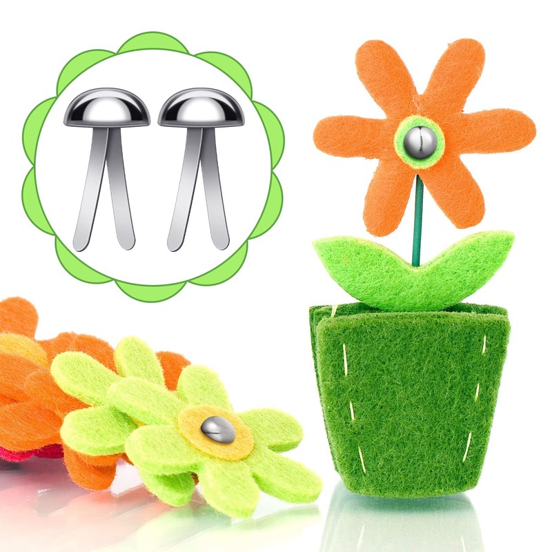 Hotop 500 Pcs Paper Brass Fasteners Brass Brads Round Fasteners