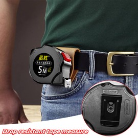 KIPTVO 5M/16.4ft Fluorescent Steel Tape Measure, Tape Measure 5 Metre, Width 25mm Stainless Steel Retractable Waterproof tape measure, for Industrial and Home Easy To Read Self-Lock Measuring