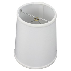 FenchelShades.com Lampshade 4" Top Diameter x 5" Bottom Diameter x 6" Slant Height with Clip-On Attachment for Standard Edison-Style Lightbulb (Linen White)