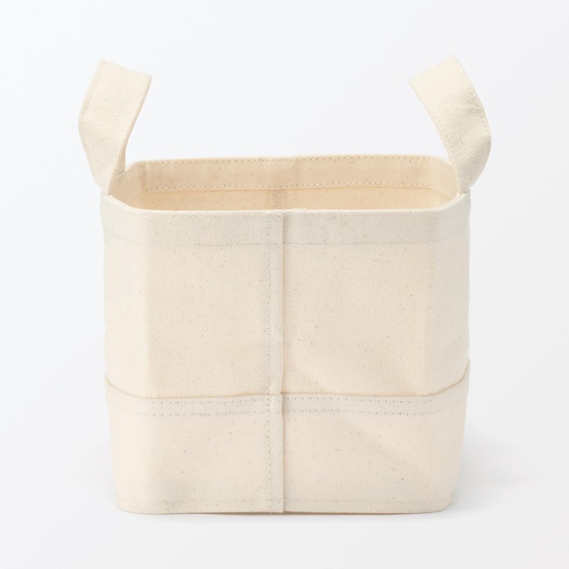 Muji 23089999 Cotton Canvas Soft Box with Handle, Slim, Small,