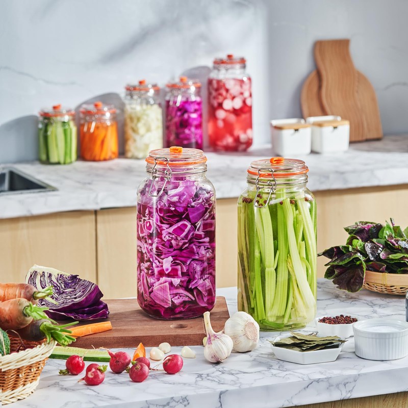 Jillmo Fermenting Jar, 2 Liter Glass Fermentation Kit with Fermenting