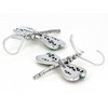 Turquoise Rhodium Over Silver Dragonfly Earrings