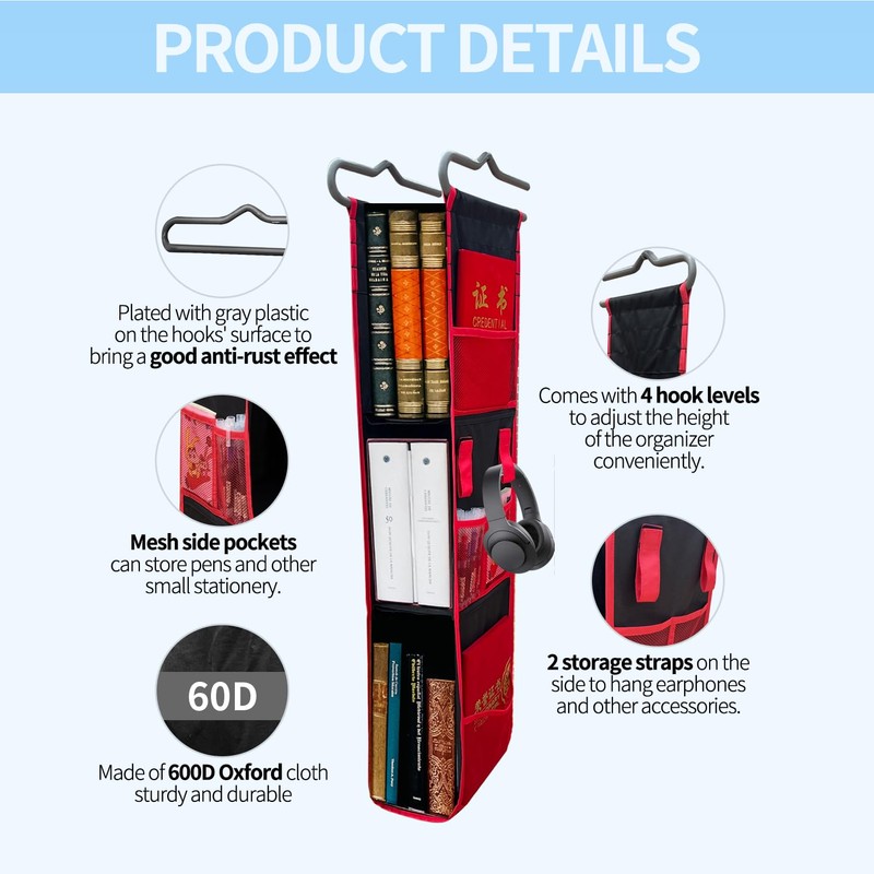 CATECASE Hanging Locker Organizer - 3 Shelf Adjustable Storage Solution