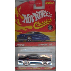 Hot Wheels 2006 Classics Series 3 27 of 30 BLACK "69 PONTIAC GTO RED LINE 1:64 Scale Die-cast Body/chassis Special Paint 1:64 Scale