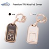 EKALA for Honda Keychain Bling Gold White Key Fob Cover