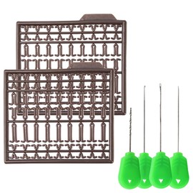 EIHI 4 Pieces Bait Needle Fishing Bait Needle Drill Tool Set Included with Locking Needle Drill Needle Knot Puller with 2 Boilie Stoppers