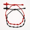 Misright 2Pcs Cross 7 Knots Bracelets for Protection,Lucky Adjustable Red