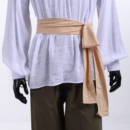 Medieval Viking Mens Leg Wraps With Brooch Pins Pirate Belt Vintage Cosplay Costumes(Length 149.6 inch)