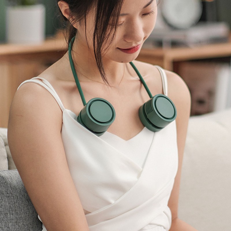 Portable Neck Fan Mini USB Charging Hands Free Bladeless Hanging