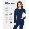 woolcano Women's 100% Merino Wool Base Layer Sets Lightweight Active