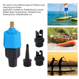 ZAWELIYO Paddle Air Valve Adapter 4 Air Nozzles Lightweight Portable Nylon Alloy Rubber for Paddle Boards Canoes Inflatable Pools with Car Air Pump Compatibility (Blue)