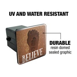 GRAPHICS & MORE Bigfoot Sasquatch Believe Foot Print Tow Trailer Hitch Cover Plug Insert