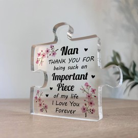 Red Ocean Nan Gifts Acrylic Puzzle Piece Best Nan Gifts from Grandson Gifts for Nan from Granddaughter Nan Birthday Gifts Nan Gifts Christmas Thank You Presents for Nan Grandparent Gifts
