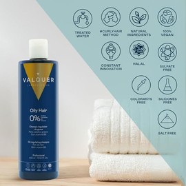 VALQUER Shampoo Seborregulador Zero para Cabello Graso | Limpieza Profunda Sin Sulfatos | Reparación Capilar con Ingredientes Naturales y Vitaminas | 