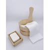 IPPINKA Natural Japanese Hinoki Wood Bath Bucket with Handle