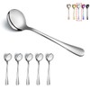 Soup Spoons, Kyraton 6 Pieces 19 cm Stainless Steel Round