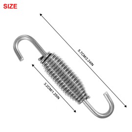 Larcele 2 pieces 57 mm exhaust springs, motorcycle, stainless steel silencer, exhaust pipe, spring hook for motorcycle, scooter, MT/TH-01