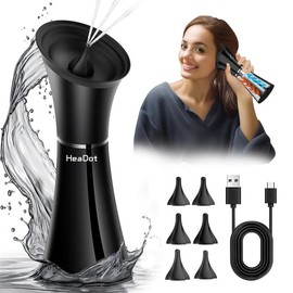 HeaDot Water Powered Ear Cleaner - Effective Rechargeable Ear Cleaning Kit - Water Temperature Detection & IPX7 Waterproof earwax  cleaner - Color: Black