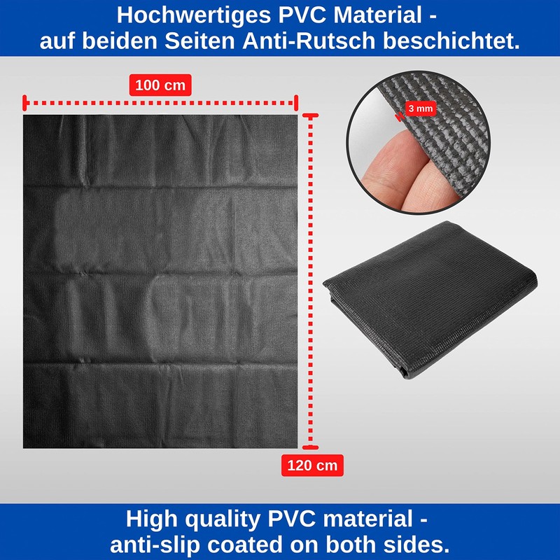 Car Non-Slip Mat, Size 120 x 100 cm, Black, Waterproof,